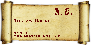 Mircsov Barna névjegykártya